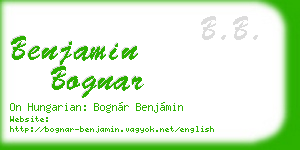benjamin bognar business card