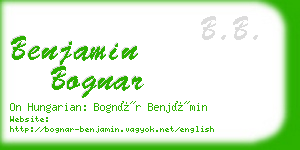 benjamin bognar business card